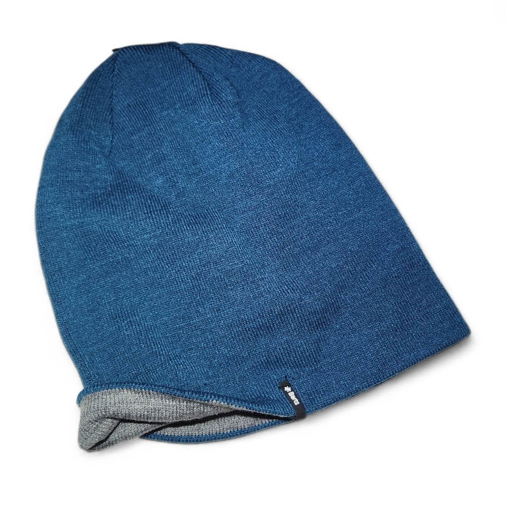 Barts Eclipse Beanie Unisex Reversible HatStorm Blue to Grey NWT